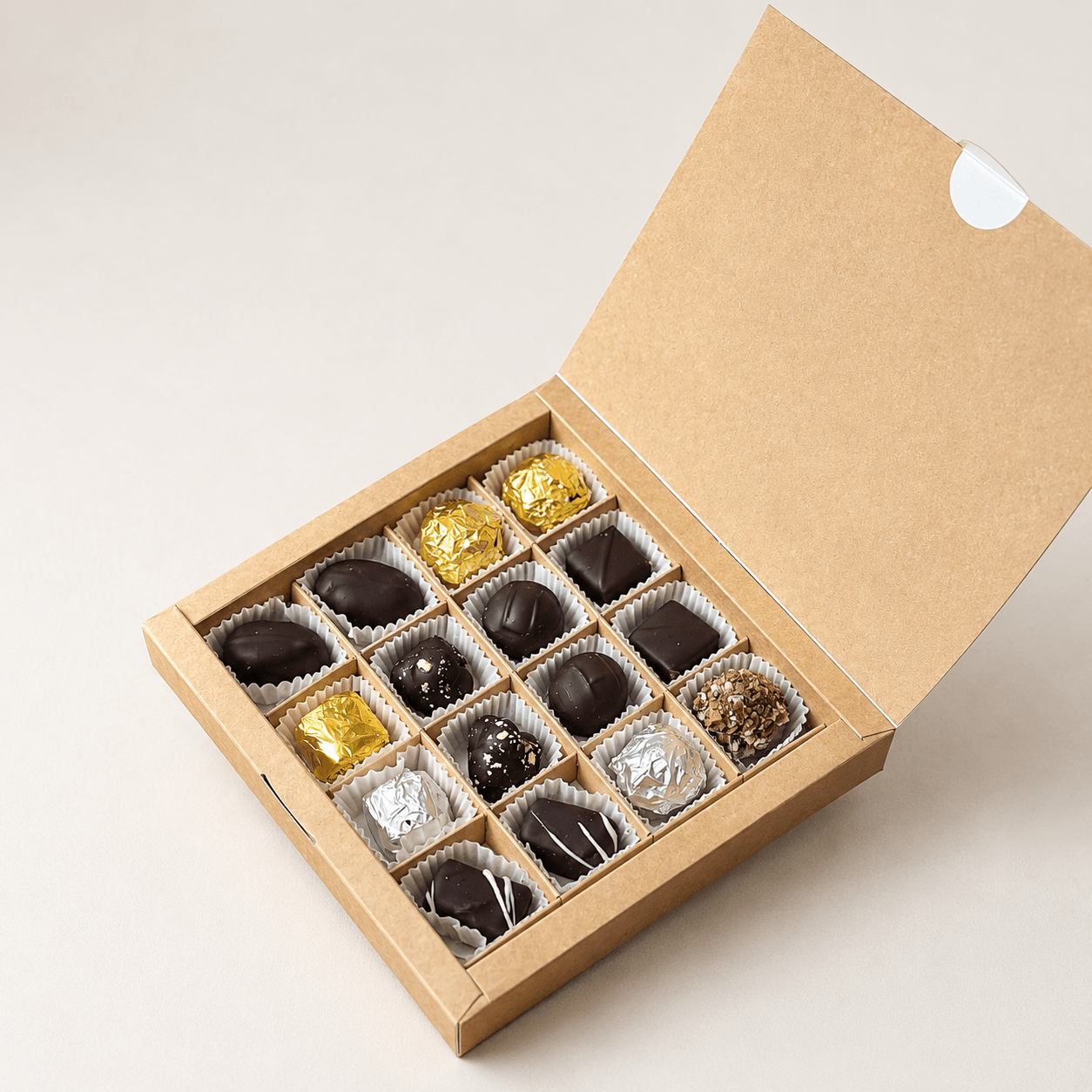 Sweet Pause gift box with alcohol-free handmade chocolates